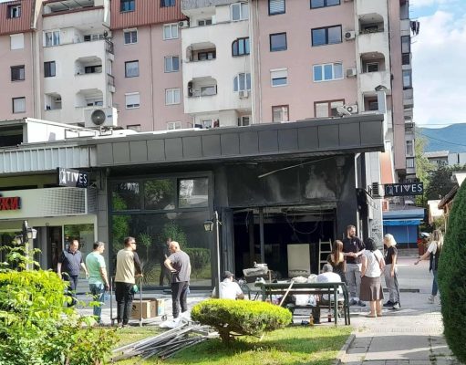 Изгоре дуќанот на Тивес во Лептокарија